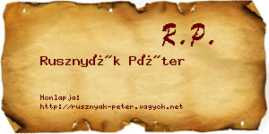 Rusznyák Péter névjegykártya