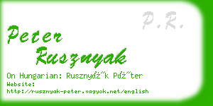 peter rusznyak business card